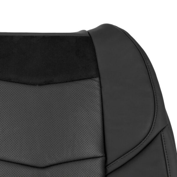 cadillac-escalade-perforated-leather-2015-2020-jet-black-front-driver-or-passenger-top-close-view-oem-replacement-seat-cover Cadillac Escalade 2015-2020 | OEM-Replacement Seat Cover