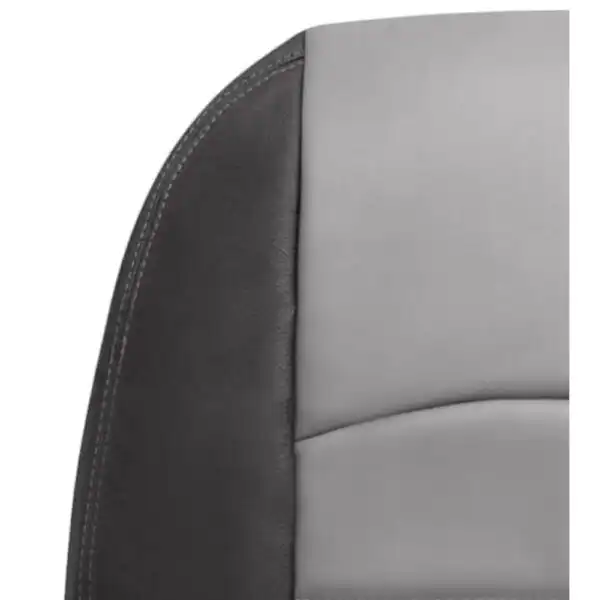 dodge-ram-leatherette-2009-2012-2-tone-medium-gray-stone-and-dark-slate-gray-front-driver-or-passenger-top-close-view-oem-replacement-seat-cover Dodge Ram 2009-2012 | Funda de asiento de recambio OEM