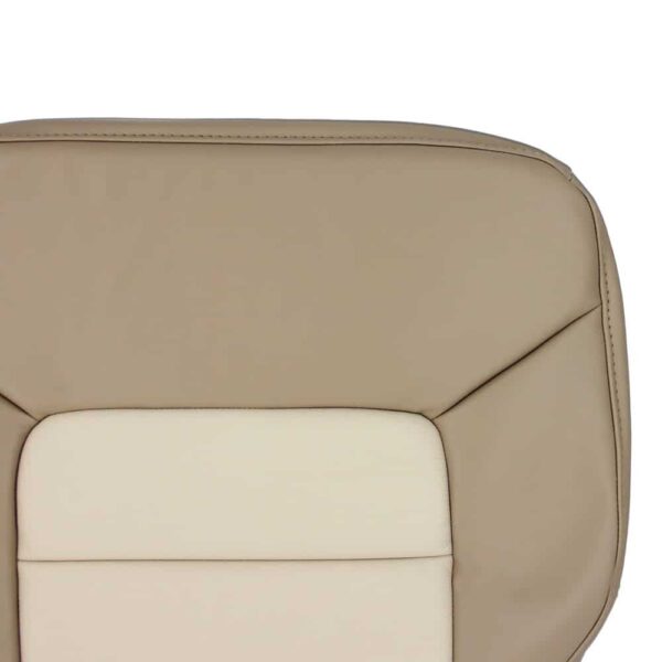 ford-expedition-eddie-bauer-cuir-2003-2006-tan-medium-parchment-et-tan-light-parchment-conducteur-ou-passager-bottom-oem-replacement-seat-cover-close- view Ford Expedition Eddie Bauer 2003-2006 - Housse de siège de remplacement OEM