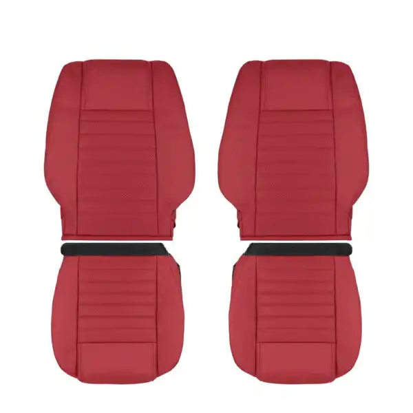 ford-mustang-cuir perforé-2005-2009-red-front-driver-and-passenger-top-and-bottom-oem-replacement-seat-cover Ford Mustang 2005-2009 - Housse de siège de remplacement OEM