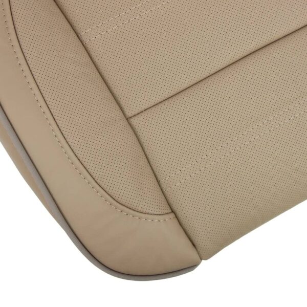 gmc-sierra-perforated-leather-2017-2019-dark-sand-front-driver-or-passenger-bottom-close-view-oem-replacement-seat-cover GMC Sierra 1500 HD Denali 2017-2019 | OEM-Replacement Seat Cover