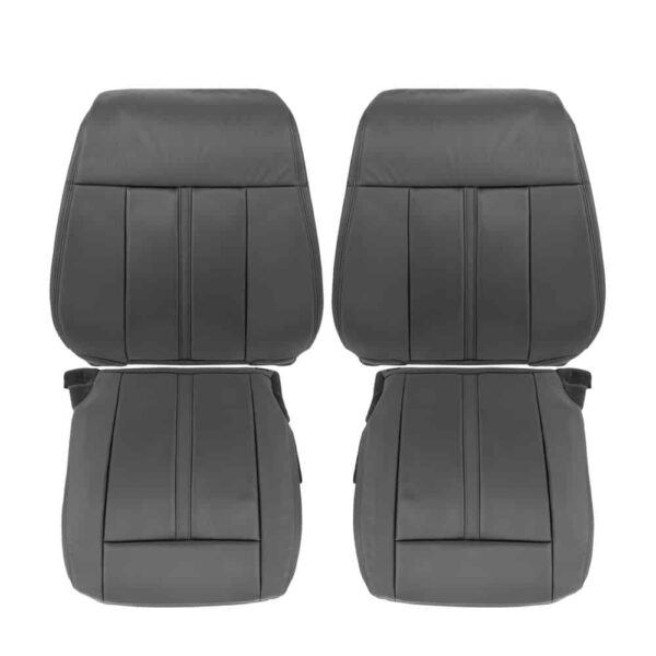 lincoln-navigator-perforated-leather-2015-2017-ebony-negro-cubreasientos de repuesto de oem para conductor y pasajero superior e inferior Lincoln Navigator 2015-2017 | Funda de asiento de recambio OEM