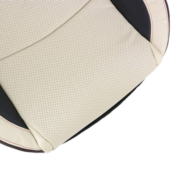 mazda-3-perforated-leather-2014-2016-2-tone-almond-and-black-front-driver-or-passenger-bottom-close-view-oem-replacement-seat-cover-2 Mazda 3 2014-2016 | OEM-Replacement Seat Cover