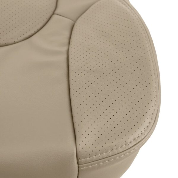 nissan-frontier-perforated-leather-2005-2015-beige-front-driver-or-passenger-bottom-close-view-oem-replacement-seat-cover Nissan Frontier 2005-2015 | OEM-Replacement Seat Cover