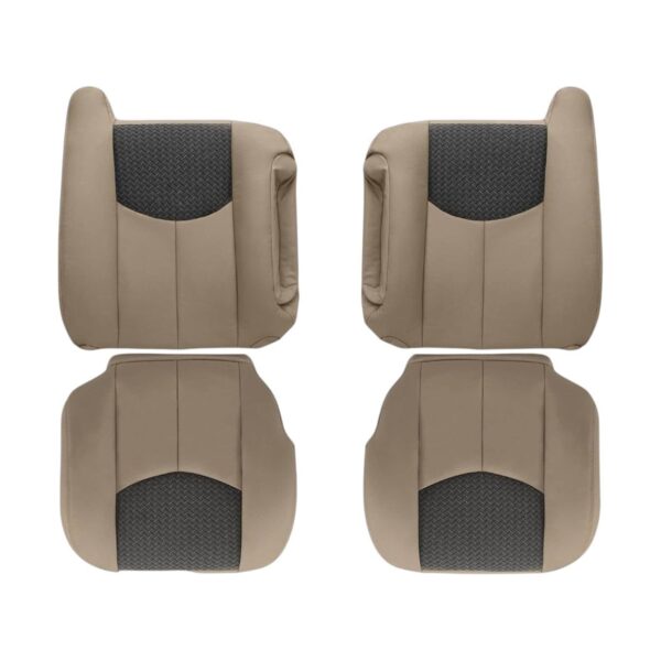 chevrolet-suburban-piel-con-ropa-accesorios-2001-2004-medio-neutro-con-grafito-delantero-conductor-y-pasajero-tapa-y-fondo-oem-reemplazo-asiento-cubierta1 Chevrolet Suburban 2001-2004 | OEM-Reemplazo Funda de asiento