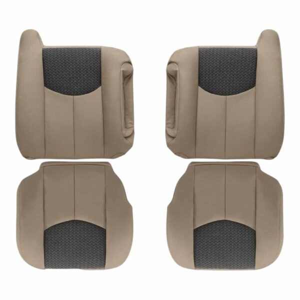 chevrolet-tahoe-piel-con-ropa-accesorios-2001-2004-medio-neutro-con-grafito-delantero-conductor-y-pasajero-top-y-fondo-oem-reemplazo-asiento-cubierta Chevrolet Tahoe 2001-2004 | OEM-Reemplazo Funda de asiento