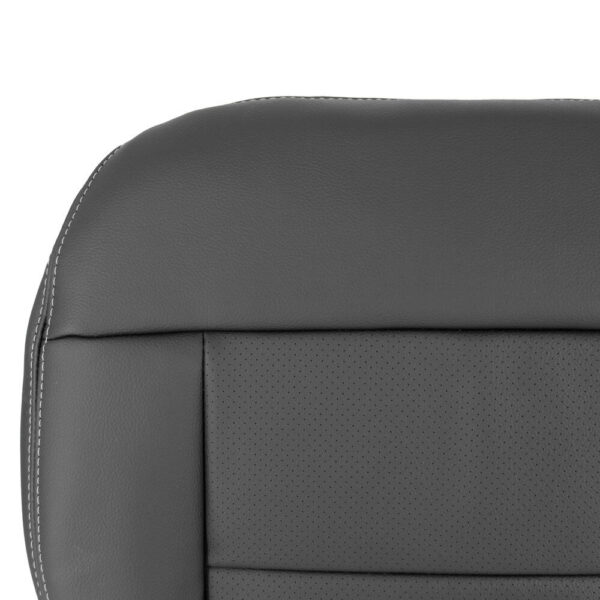 mercedes-benz-e350-leatherette-perforated-2010-2013-black-with-white-stitching-front-driver-or-passenger-bottom-close-view-oem-replacement-seat-cover Mercedes-Benz E350 2010-2013 | OEM-Replacement Seat Cover