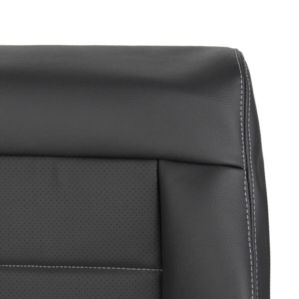 mercedes-benz-e350-leatherette-perforated-2010-2013-black-with-white-stitching-front-driver-or-passenger-top-close-view-oem-replacement-seat-cover Mercedes-Benz E350 2010-2013 | OEM-Replacement Seat Cover