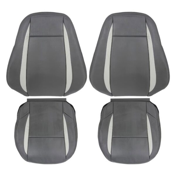 saab-9-3-cuir-2003-2007-gris-ardoise-conducteur-et-passager-haut-et-bas-housse-de-siège-de-remplacement-OEM Saab 9-3 2003-2011 | Housse de siège de remplacement OEM