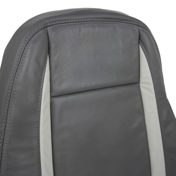 saab-9-3-cuir-2003-2007-gris-ardoise-conducteur-ou-passager-vue-de-dessus-housse-de-siège-de-remplacement-OEM Saab 9-3 2003-2011 | Housse de siège de remplacement OEM