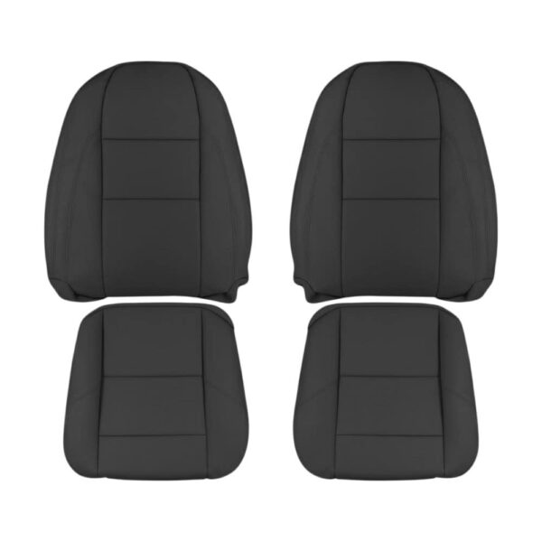 Volvo C70 cuero 2006-2009 negro mate funda de asiento de repuesto OEM para conductor y acompañante, parte superior e inferior 2 Volvo C70 2005-2010 | Funda de asiento de recambio OEM