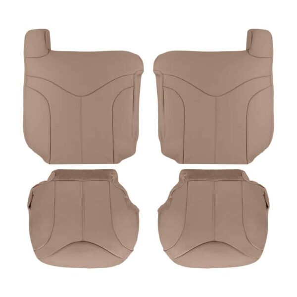 gmc-sierra-leather-1999-2002-dark-oak-driver-and-passenger-top-and-bottom-oem-replacement-seat-cover GMC Sierra 1999-2002 | OEM-Replacement Seat Cover