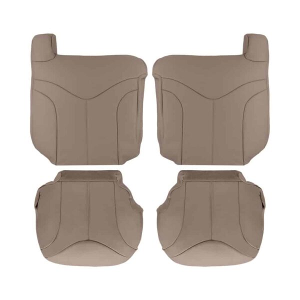 gmc-sierra-leather-1999-2002-medium-neutral-tan-driver-and-passenger-top-and-bottom-oem-replacement-seat-cover GMC Sierra 1999-2002 | OEM-Replacement Seat Cover