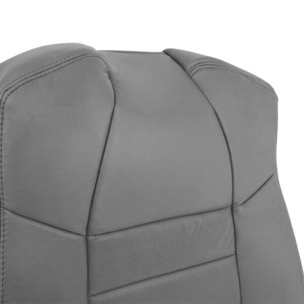 ford-f-350-2001-2007-perforated-leather-medium-flint-(gray)-driver-or-passenger-top-close-view-oem-replacement-seat-cover Ford F-350 2001-2007 | OEM-Replacement Seat Cover