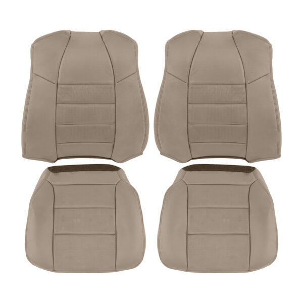 ford-f-350-2001-2007-perforated-leather-parchment-(tan)-driver-and-passenger-top-and-bottom-oem-replacement-seat-cover Ford F-350 2001-2007 | OEM-Replacement Seat Cover