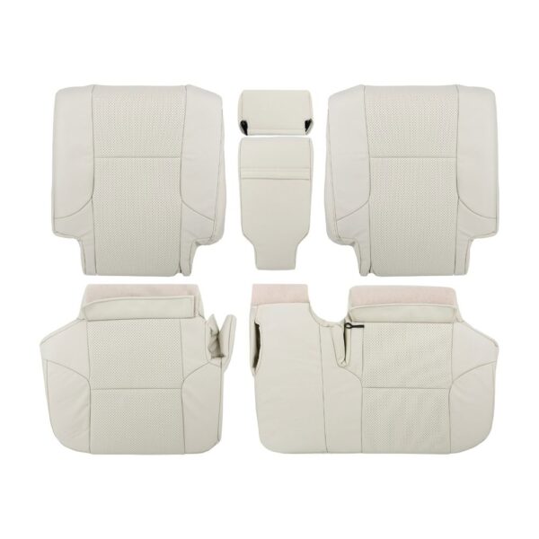 Lexus GX460 - Cuero sintético perforado - 2010-2023 - Color crudo - Segunda fila (conductor y acompañante) - Parte superior e inferior de los laterales - Funda de asiento de recambio OEM Lexus GX460 2010-2023 | OEM-Reemplazo Funda de asiento